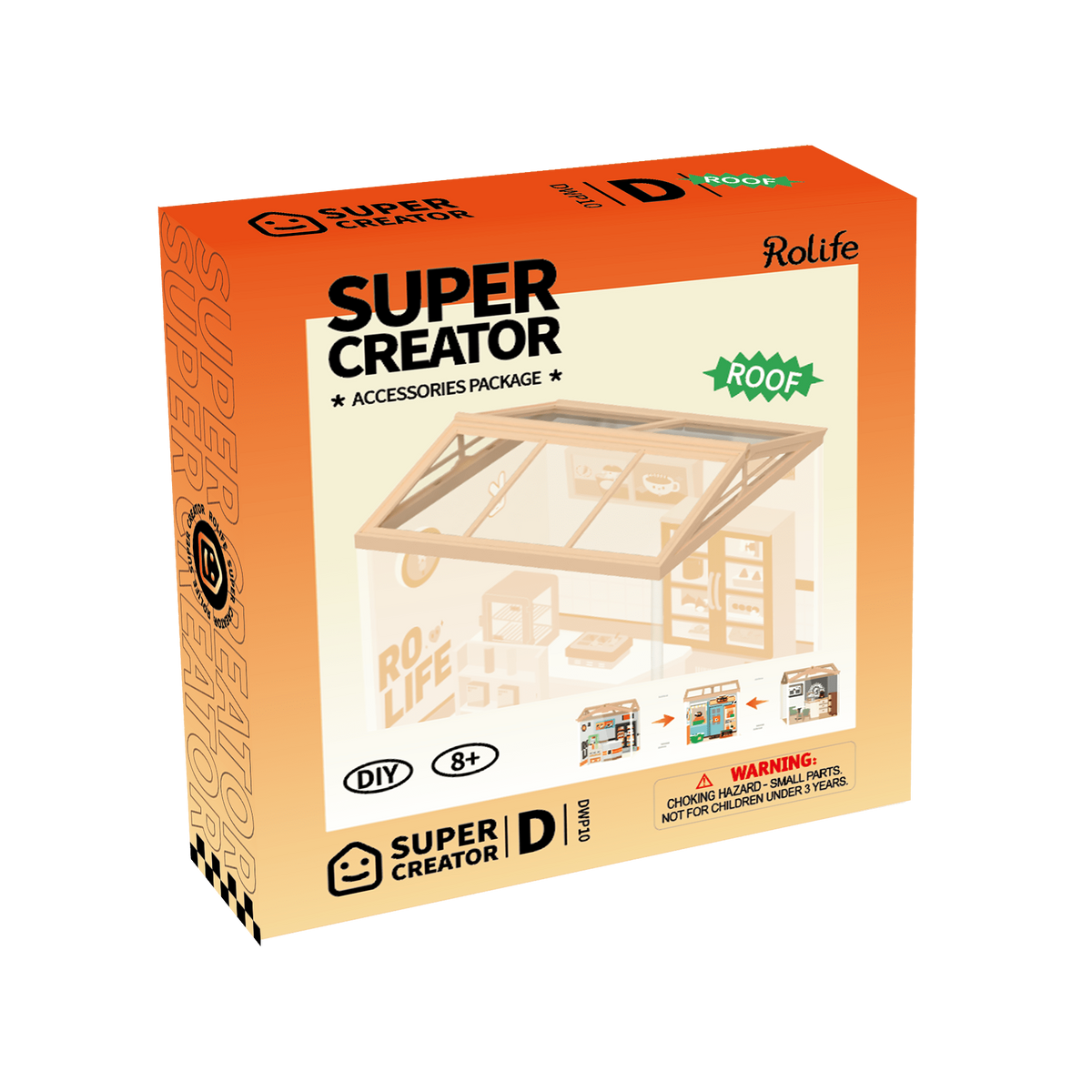 ROBOTIME - Rolife Dust Cover Roof for Plastic Mini House Building - KICKOMI