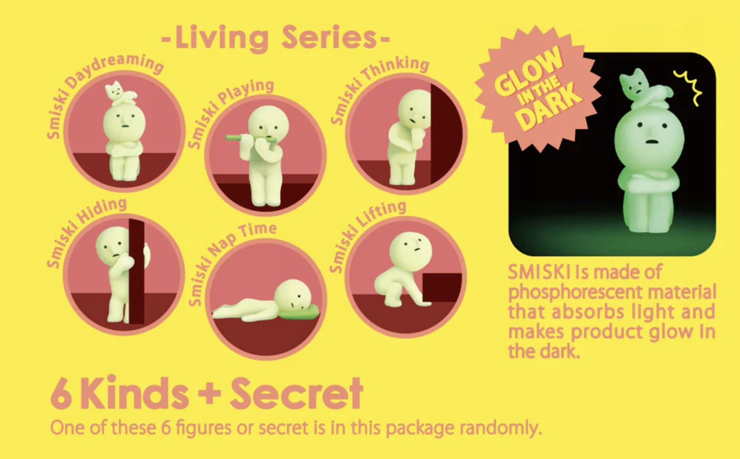 Smiski - SMISKI Living Series Glow in the dark | Blind Box Figurka Kolekcjonerka - KICKOMI
