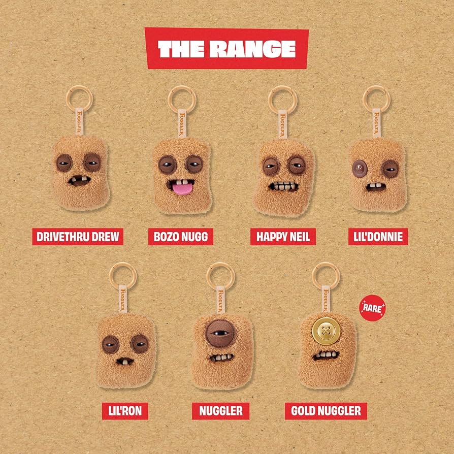 Fuggler Fugg Nuggets – wszystkie figurki: Drivethru Drew, Bozo Nugg, Happy Neil, Lil'Donnie, Lil'Ron, Nuggler + Gold Nuggler (Rare)