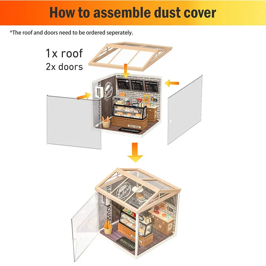 Rolife Dust Cover Roof for Plastic Mini House Building