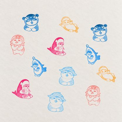 Mofusand Swimming Ring Stamp