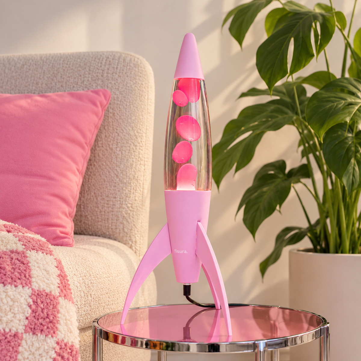 Laavalamppu Monochromatic Pink Rocket