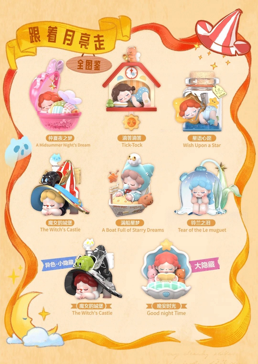 DoDo Sugar - Wendy Follow the Moon Series Blindbox DoDo Sugar | Blind Box Figurka Kolekcjonerska - KICKOMI