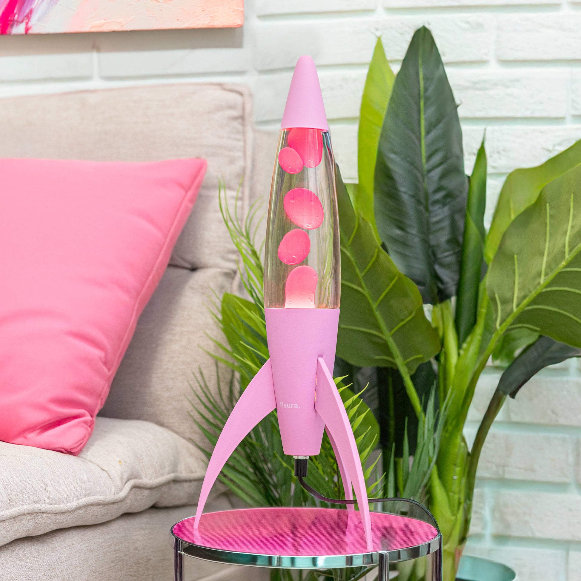 Fisura - Lampa Lava Monochromatic Pink Rocket - KICKOMI