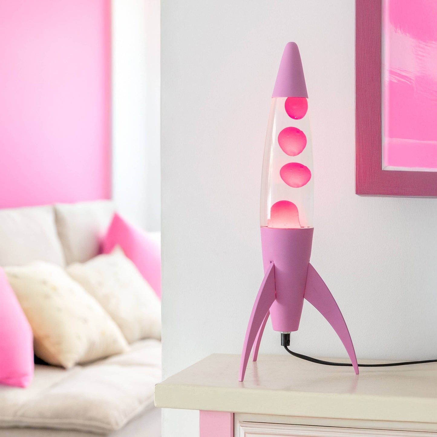 Fisura - Lampa Lava Monochromatic Pink Rocket - KICKOMI