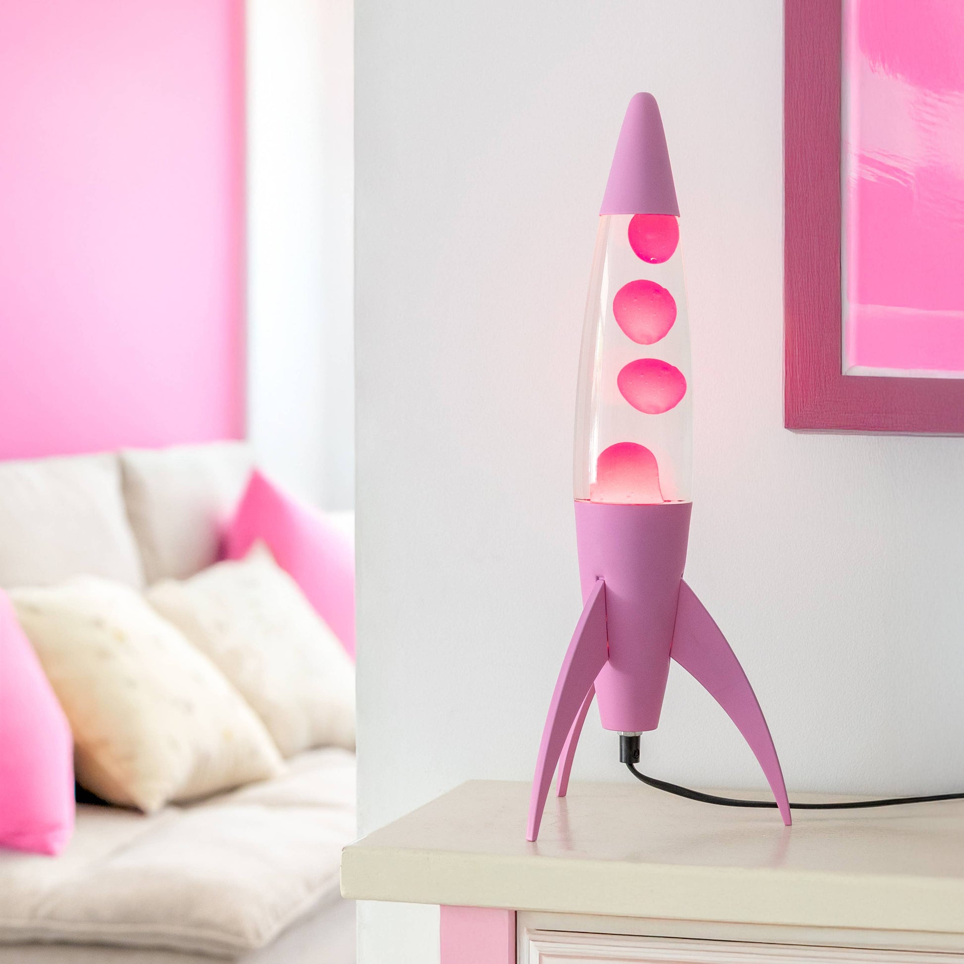 Fisura - Lampa Lava Monochromatic Pink Rocket - KICKOMI