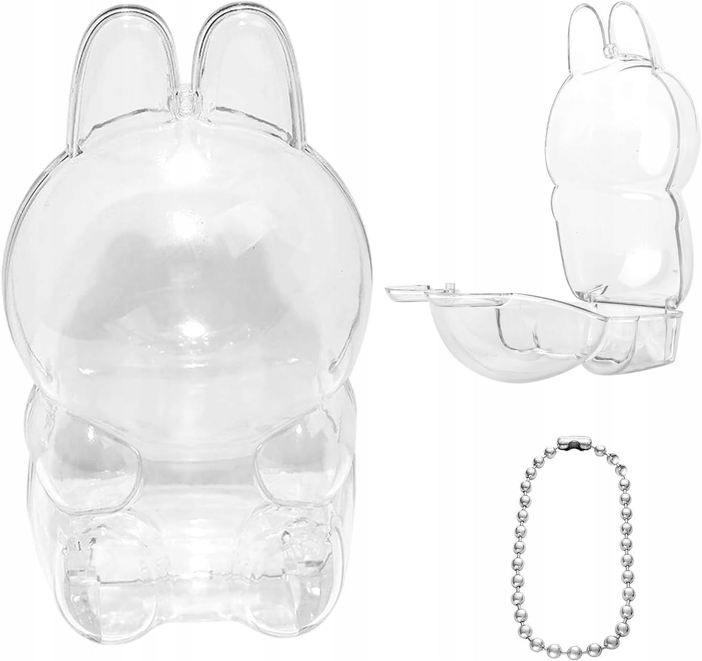 KICKOMI - Pudełko ochronne na figurki LABUBU – przezroczysta osłona przeciwkurzowa etui (Have a Seat) - KICKOMI