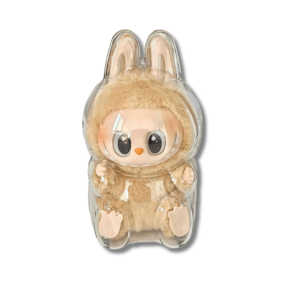 KICKOMI - Pudełko ochronne na figurki LABUBU – przezroczysta osłonka przeciwkurzowa etui (Have a Seat) - KICKOMI