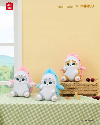 Miniso - Mofusand Special Colour Pink Shark Orange Cat - KICKOMI