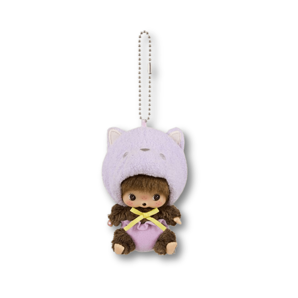 Monchhichi - Monchhichi Babychichi Cat fioletowy | Brelok - KICKOMI