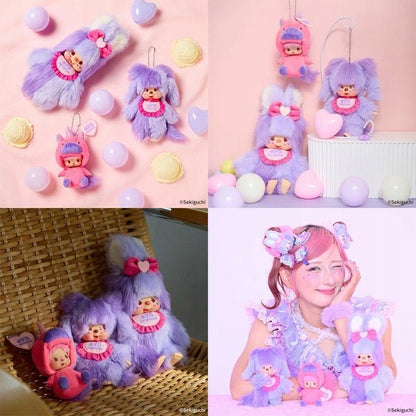 Monchhichi - Shinako × Monchhichi Fioletowy | Brelok 15cm - KICKOMI