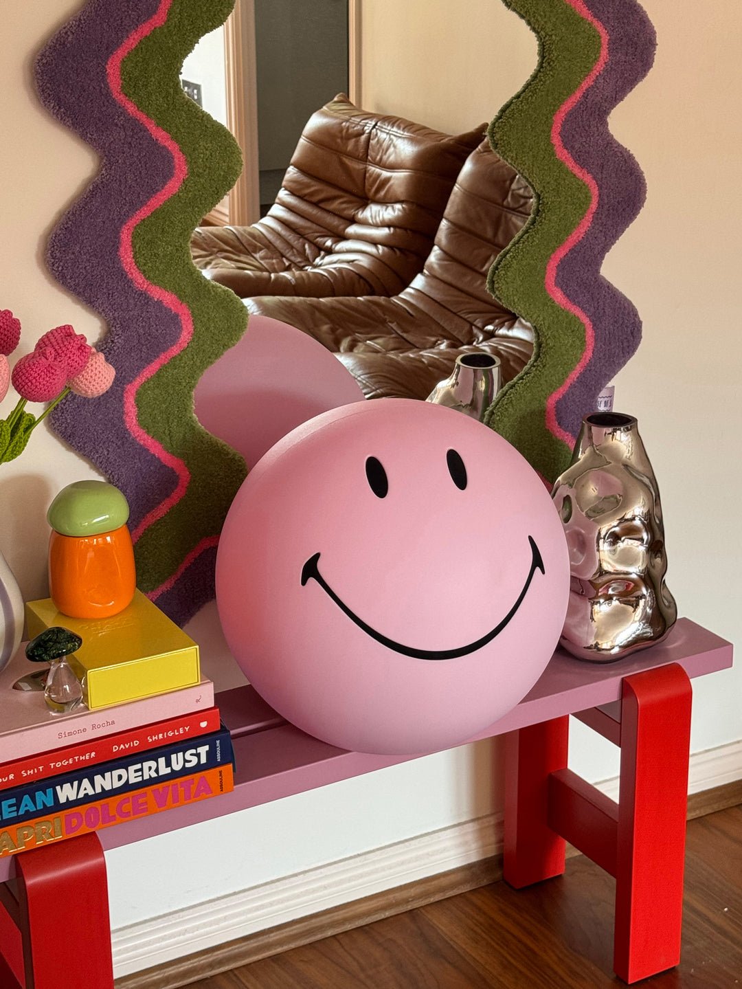 Mr Maria - Lampa Smiley XL PINK | 40cm - KICKOMI