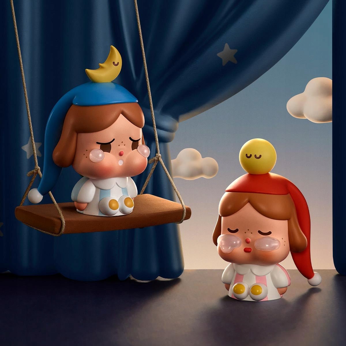 POP MART - Crybaby Crying to the Moon Sitting - KICKOMI