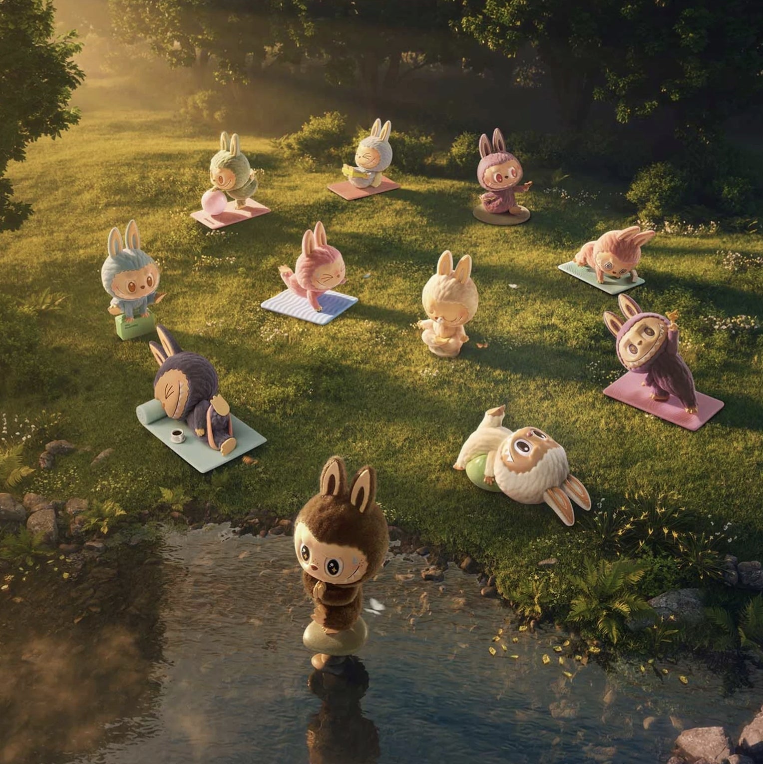 POP MART - Labubu THE MONSTERS Lazy Yoga Seria Figurek | Blind Box Figurka Kolekcjonerska - KICKOMI