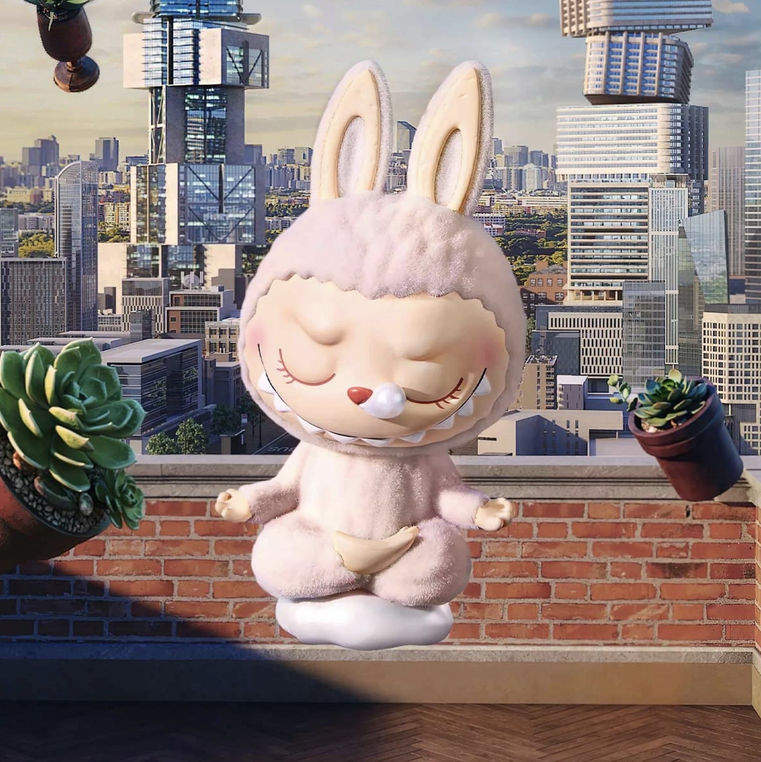 POP MART - Labubu THE MONSTERS Lazy Yoga Seria Figurek | Blind Box Figurka Kolekcjonerska - KICKOMI