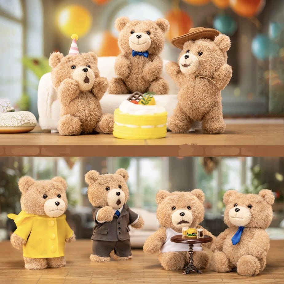 POP MART - Ted2 Teddy Bear Action Plush Pendantx | Blind Box Figurka Kolekcjonerska - KICKOMI