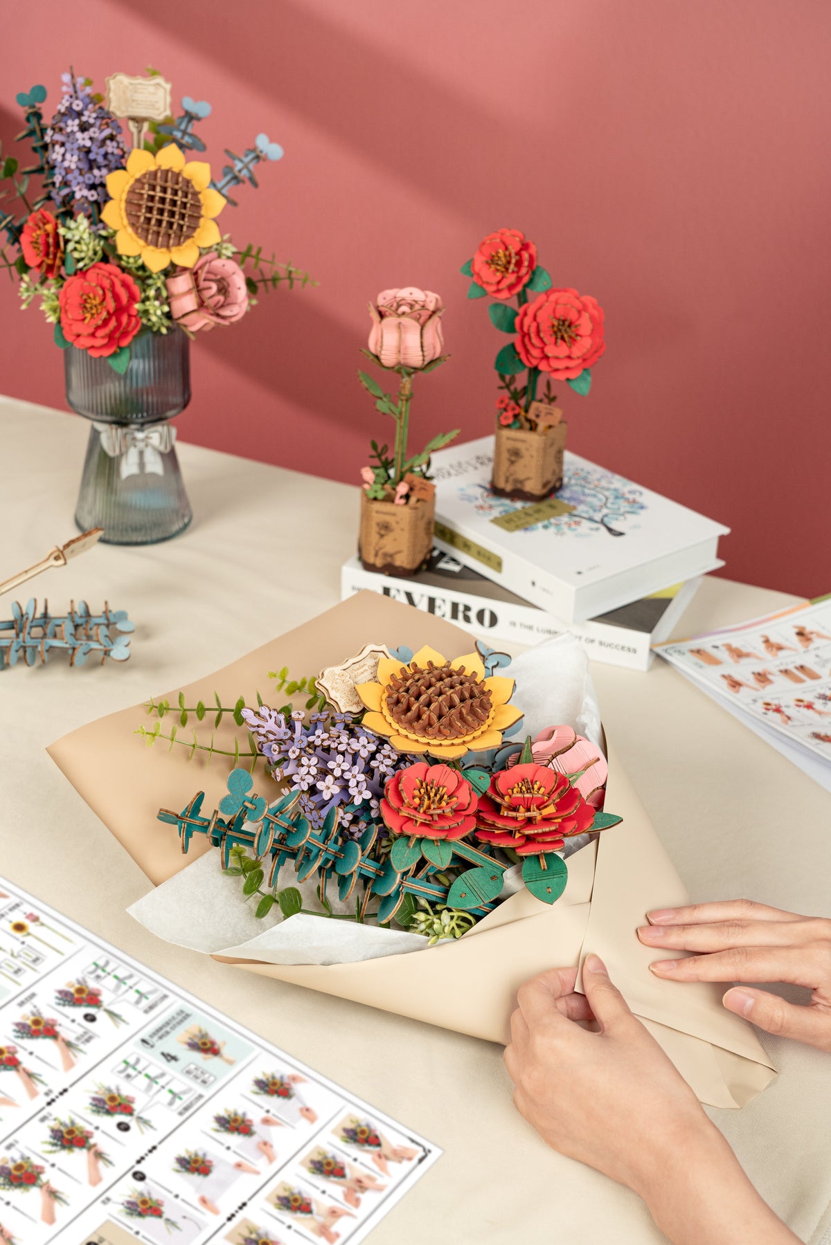 ROBOTIME - Rowood Flower Bouquet Bukiet - KICKOMI