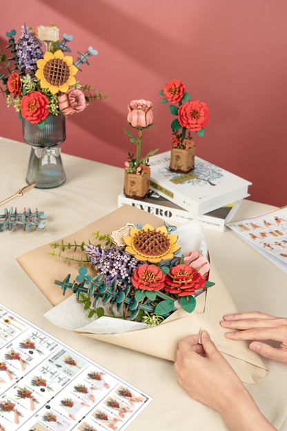 ROBOTIME - Rowood Flower Bouquet Bukiet - KICKOMI