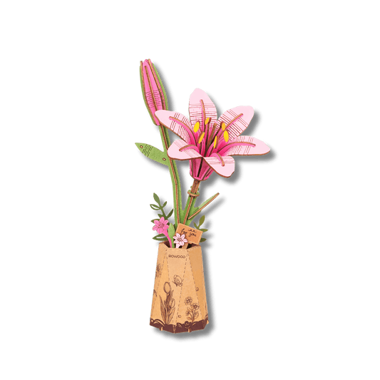 ROBOTIME - Rowood Pink Lily Różowa Lilia - KICKOMI