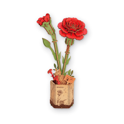ROBOTIME - Rowood Red Carnation Czerwony Goździk - KICKOMI