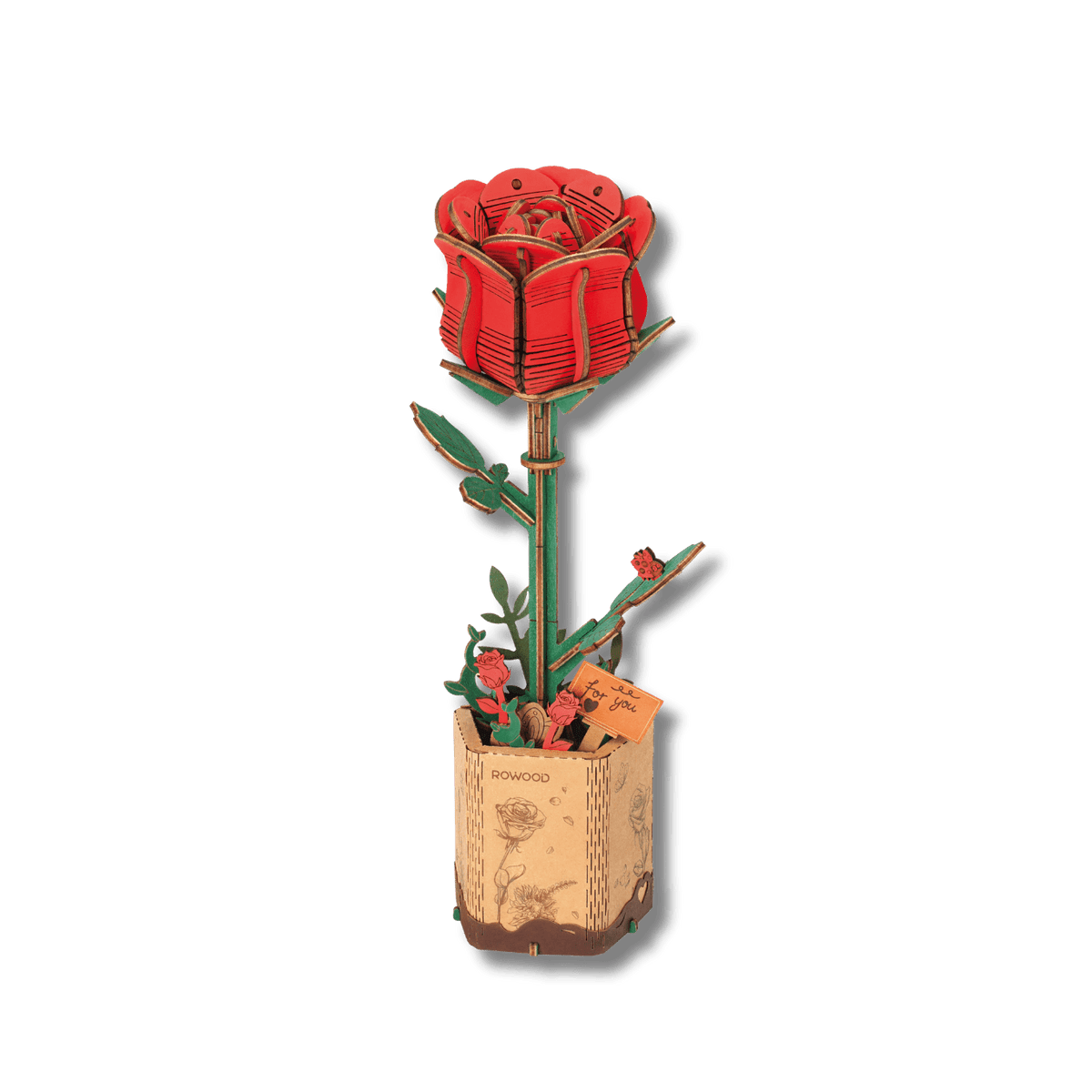 ROBOTIME - Rowood Red Rose Czerwona Róża - KICKOMI